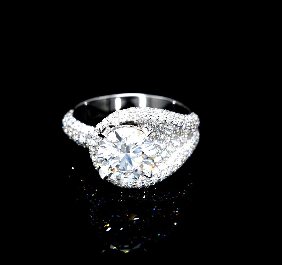 3.23CT Certified Lab-Grown Diamond Engagement Ring in 14K
