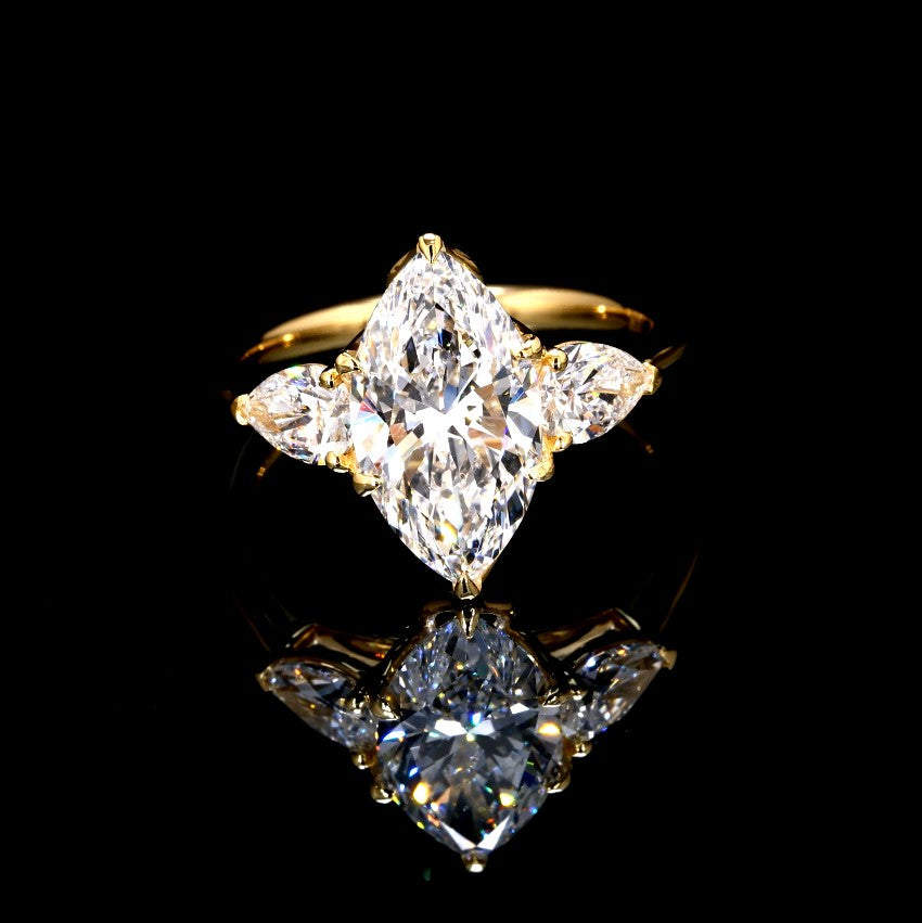 3.86CT Certified Lab-Grown Diamond Engagement Ring in 14K