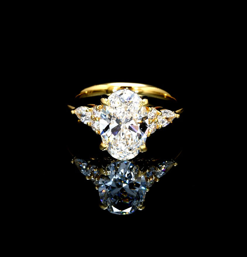 3.78CT Certified Lab-Grown Diamond Engagement Ring in 14K