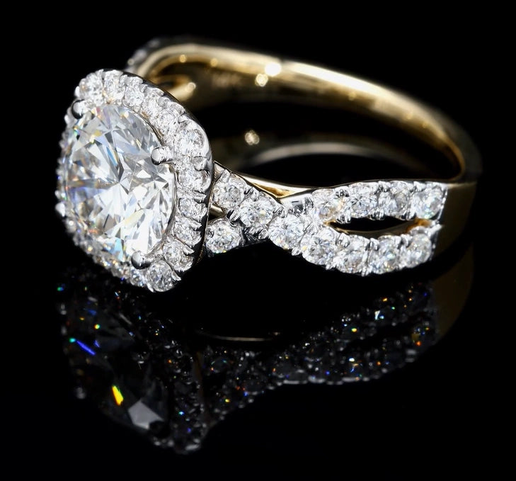 2.91CT Certified Lab-Grown Diamond Engagement Ring in 14K