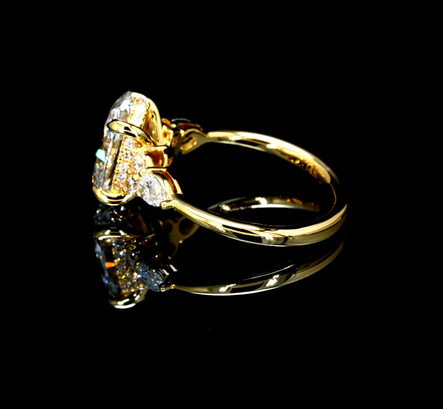 3.78CT Certified Lab-Grown Diamond Engagement Ring in 14K
