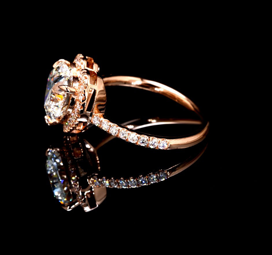 3.45CT Certified Lab-Grown Diamond Engagement Ring in 14K