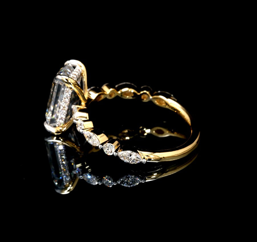 3.84CT Certified Lab-Grown Diamond Engagement Ring in 14K