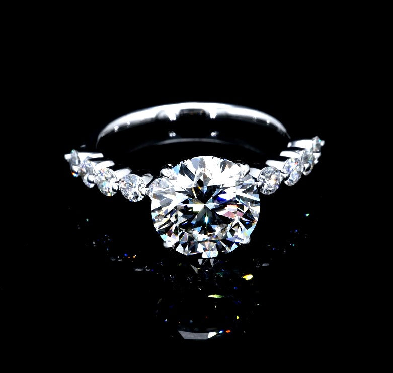 3.88CT Certified Lab-Grown Diamond Engagement Ring in 14K
