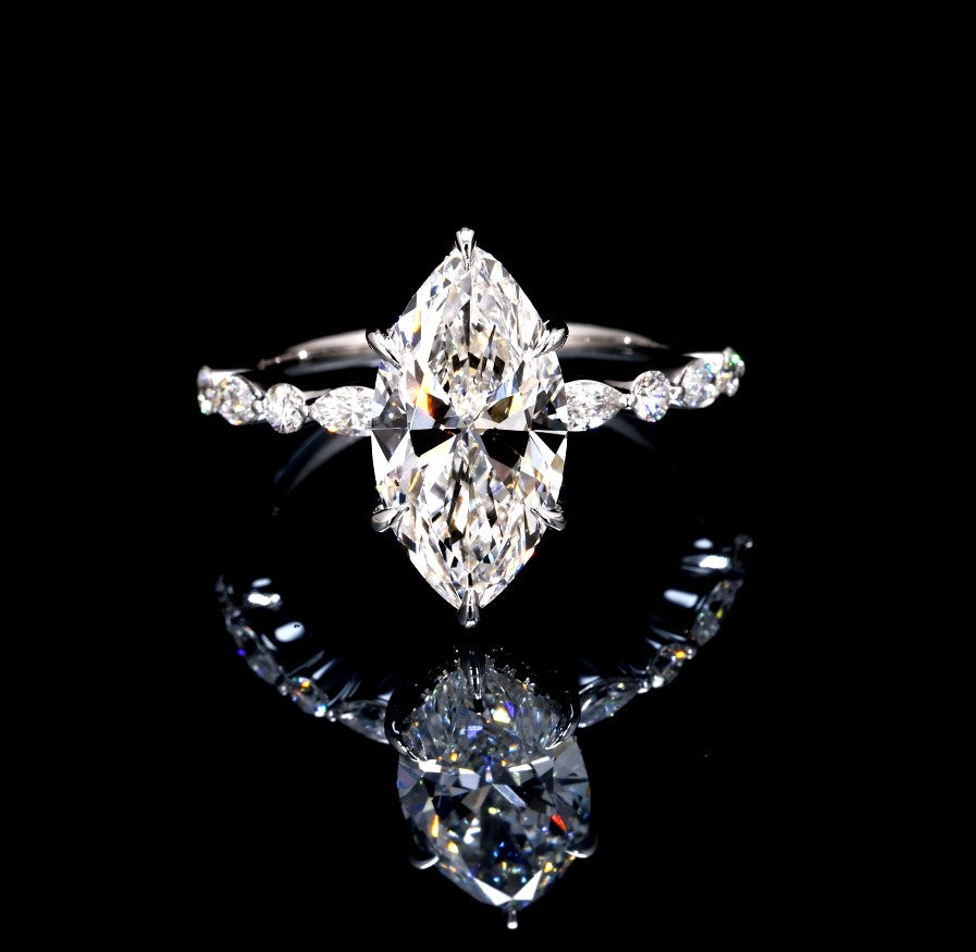 3.49CT Certified Lab-Grown Diamond Engagement Ring in 14K