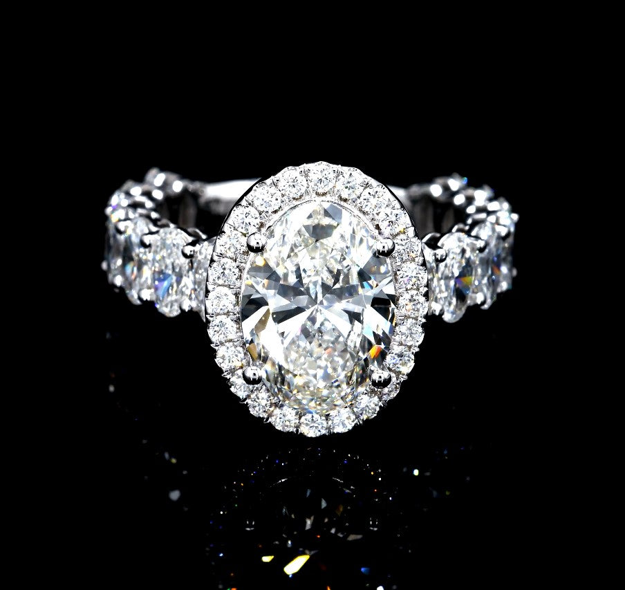 5.93CT Certified Lab-Grown Diamond Engagement Ring in 14K