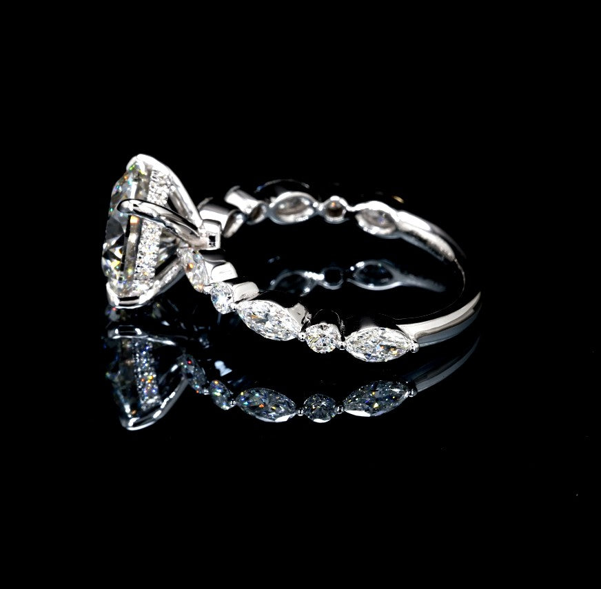 4.48CT Certified Lab-Grown Diamond Engagement Ring in 14K