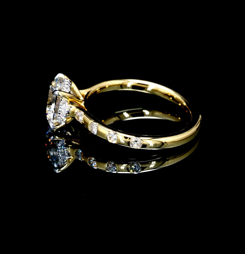 3.41CT Certified Lab-Grown Diamond Engagement Ring in 14K