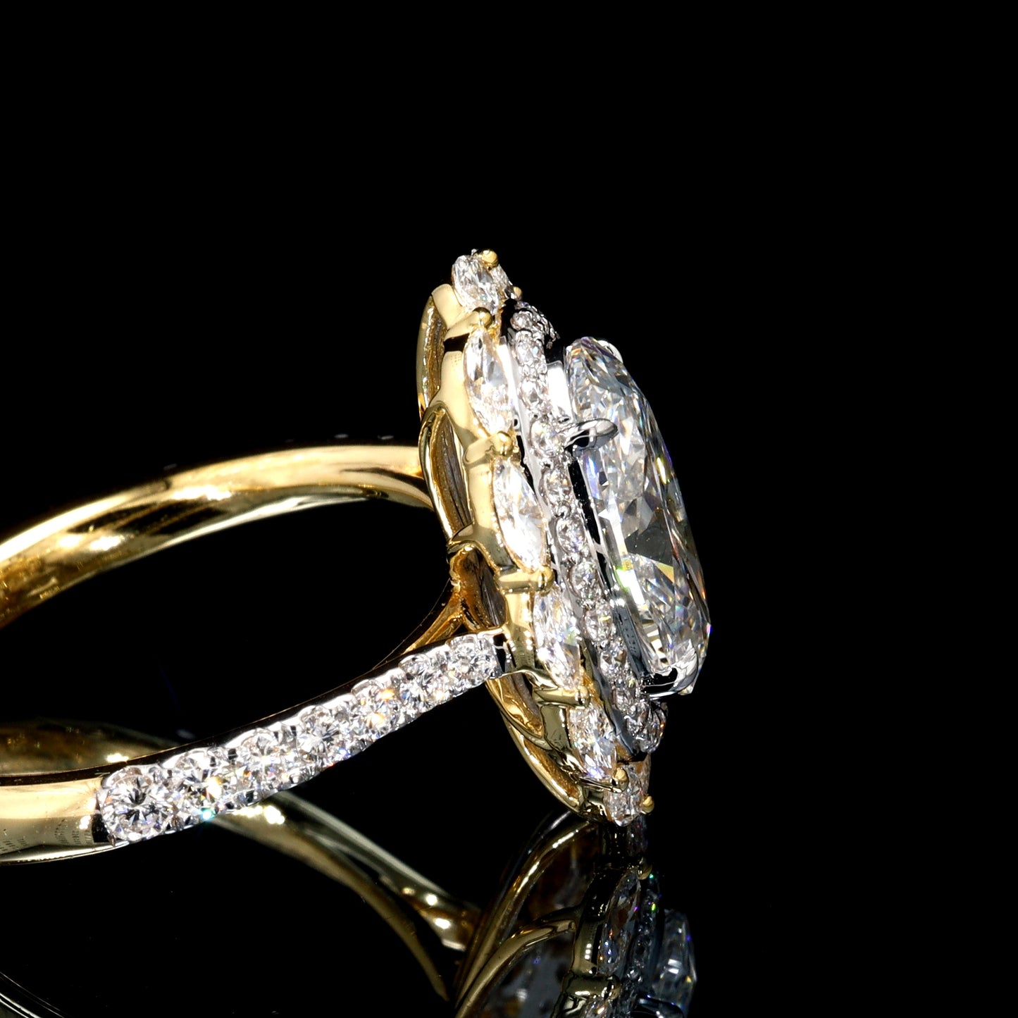 3.27CT Certified Lab-Grown Diamond Engagement Ring in 14K