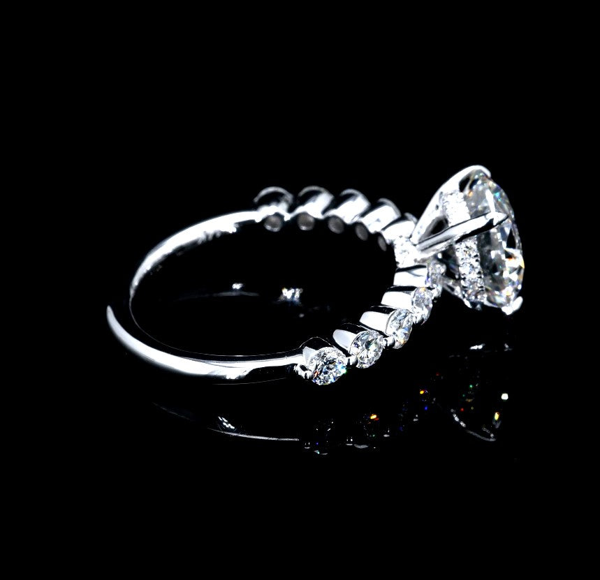 3.88CT Certified Lab-Grown Diamond Engagement Ring in 14K