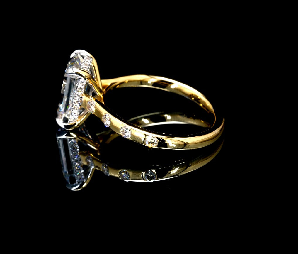3.88CT Certified Lab-Grown Diamond Engagement Ring in 14K
