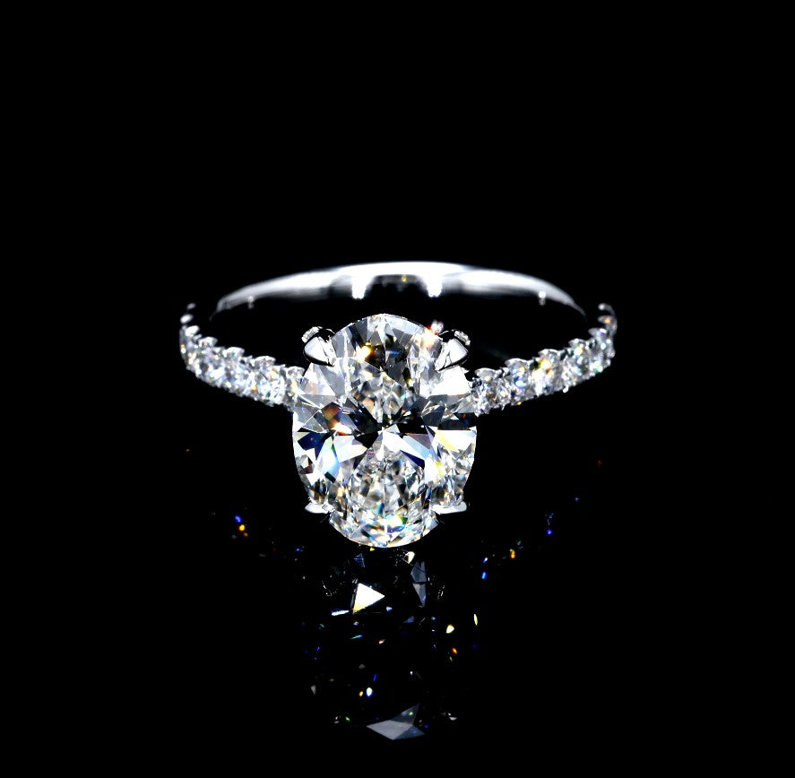 3.79CT Certified Lab-Grown Diamond Engagement Ring in 14K