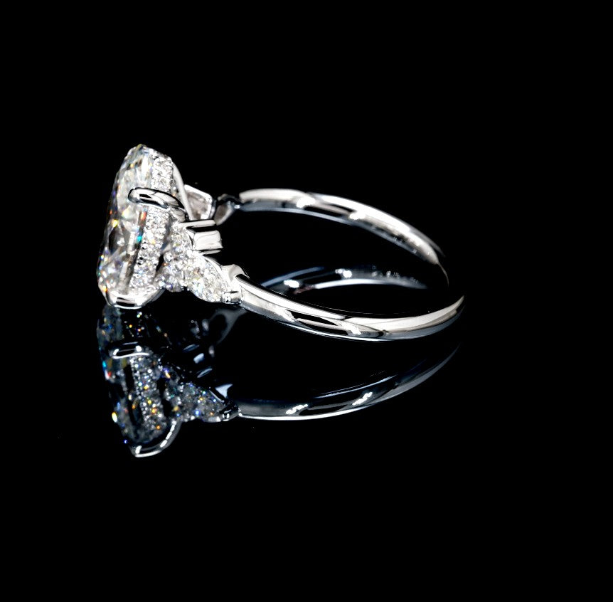 3.71CT Certified Lab-Grown Diamond Engagement Ring in 14K