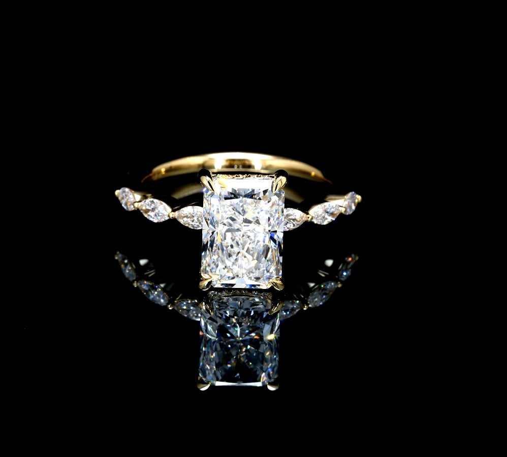 3.58CT Certified Lab-Grown Diamond Engagement Ring in 14K