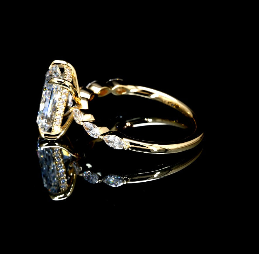 3.58CT Certified Lab-Grown Diamond Engagement Ring in 14K