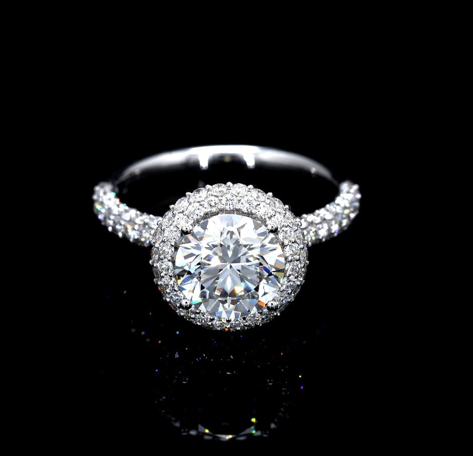 3.27CT Certified Lab-Grown Diamond Engagement Ring in 14K