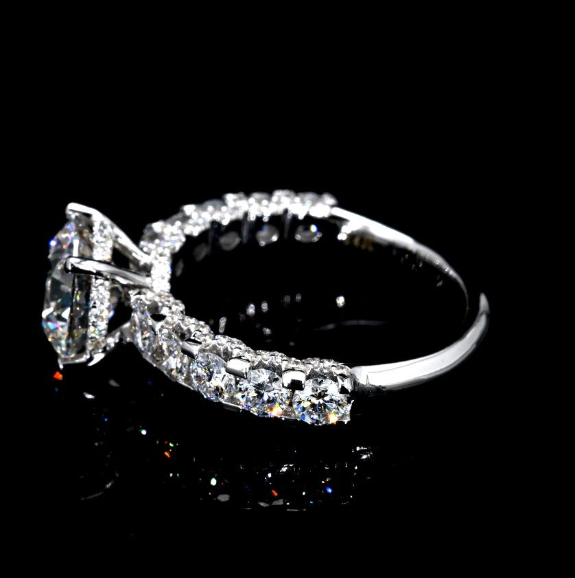 3.66CT Certified Lab-Grown Diamond Engagement Ring in 14K