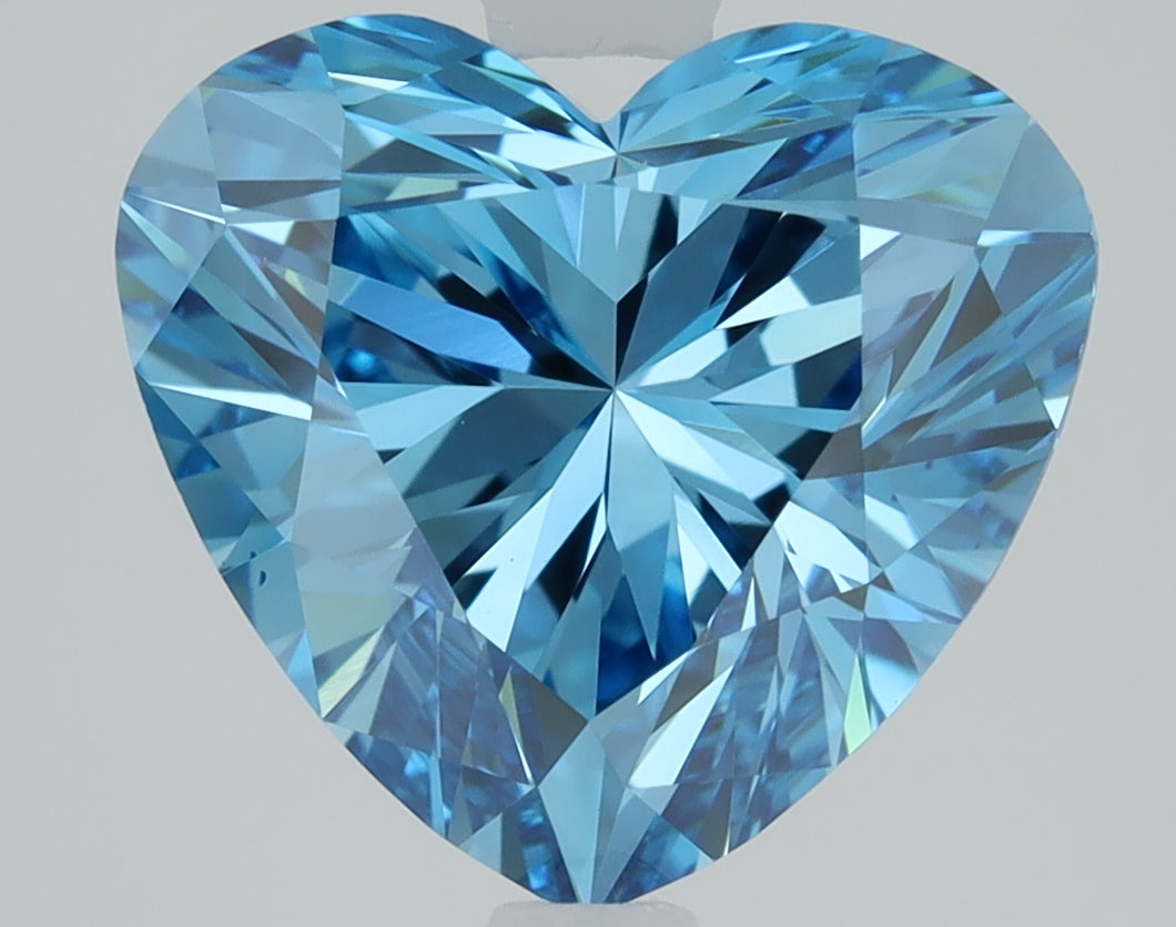 2.06 CT Heart Diamond BLUE VS1