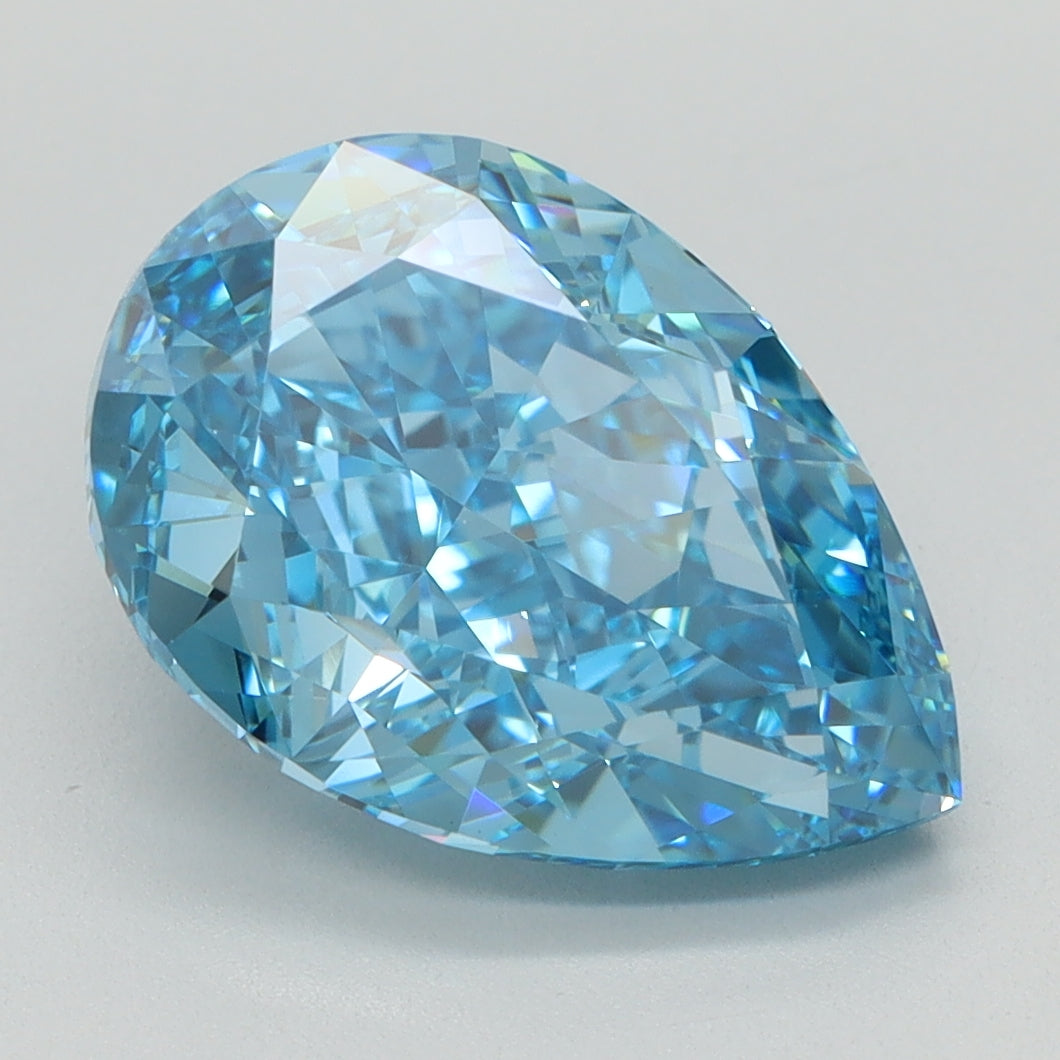 4.05 CT Pear Diamond BLUE VVS2