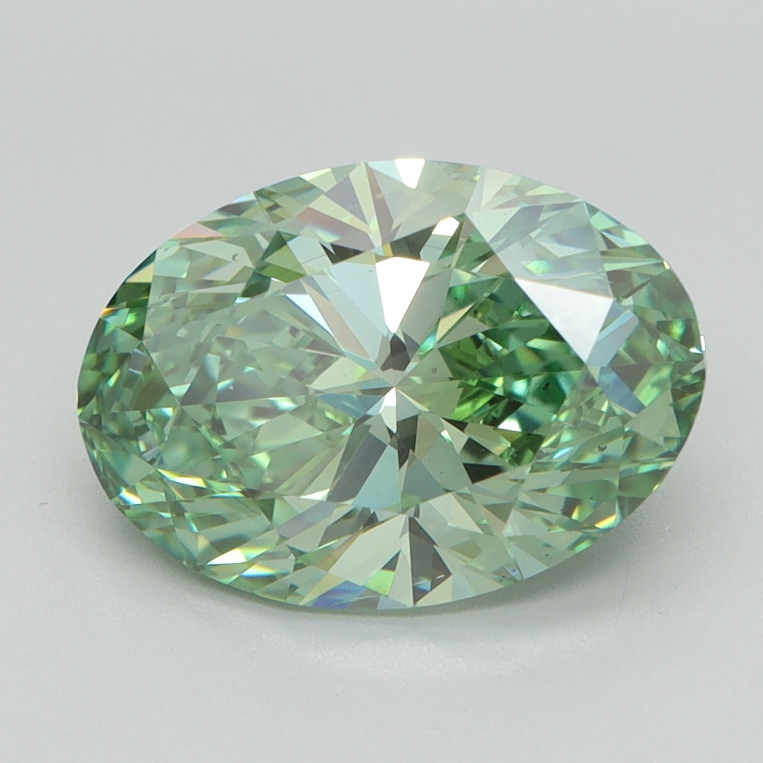 3.01 CT Oval Diamond GREEN VS2