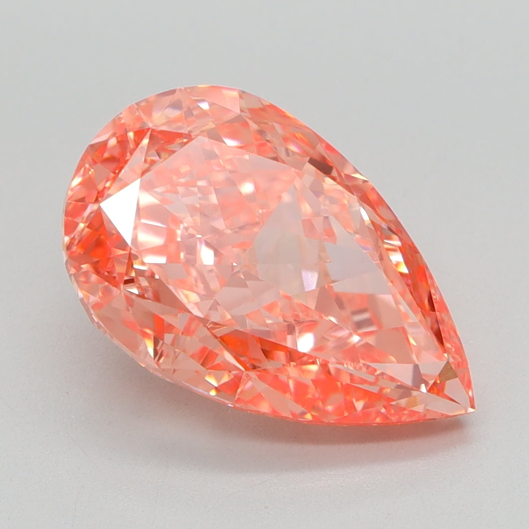 3.09 CT Pear Diamond PINK VVS2