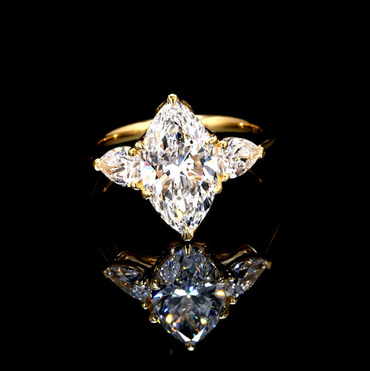 3.86CT Certified Lab-Grown Diamond Engagement Ring in 14K