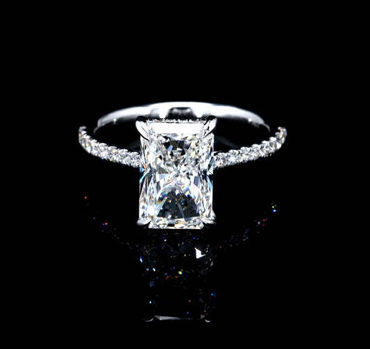 3.90CT Certified Lab-Grown Diamond Engagement Ring in 14K