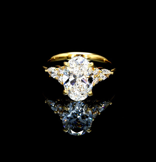 3.78CT Certified Lab-Grown Diamond Engagement Ring in 14K