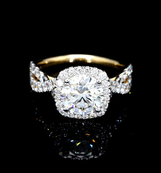 2.91CT Certified Lab-Grown Diamond Engagement Ring in 14K