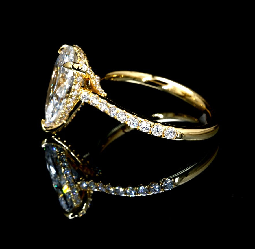 3.64CT Certified Lab-Grown Diamond Engagement Ring in 14K