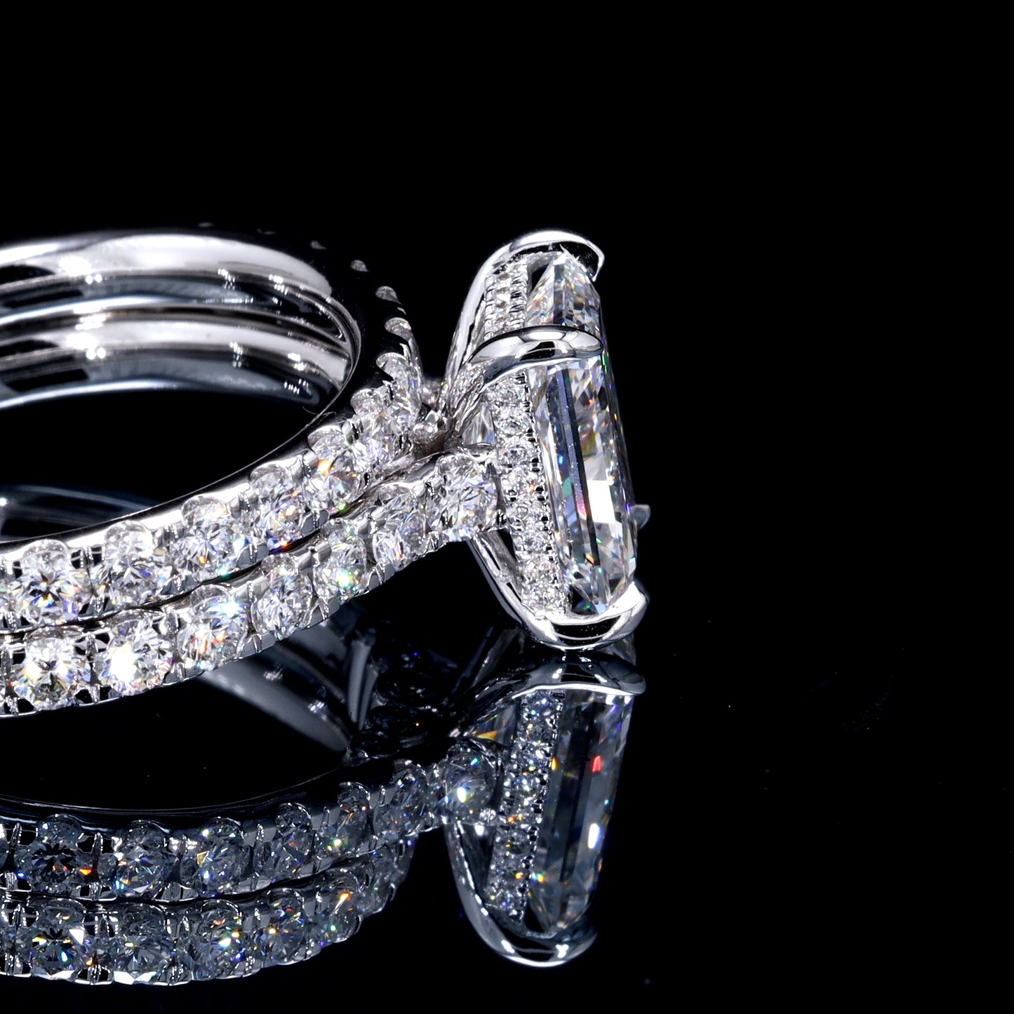 14K Gold 6.52ct Diamond 5.02ct Center stone (With matching Band)