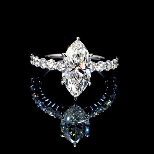 4.25CT Certified Lab-Grown Diamond Engagement Ring in 14K