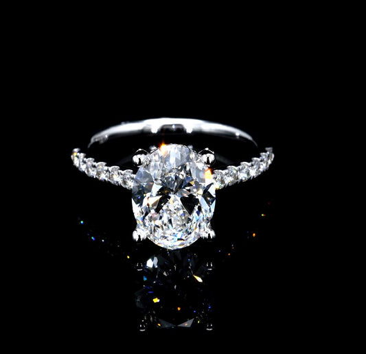 3.63CT Certified Lab-Grown Diamond Engagement Ring in 14K