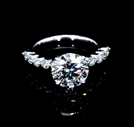 3.88CT Certified Lab-Grown Diamond Engagement Ring in 14K