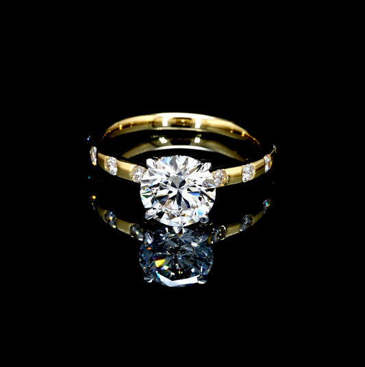3.41CT Certified Lab-Grown Diamond Engagement Ring in 14K