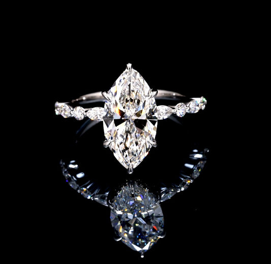 3.49CT Certified Lab-Grown Diamond Engagement Ring in 14K