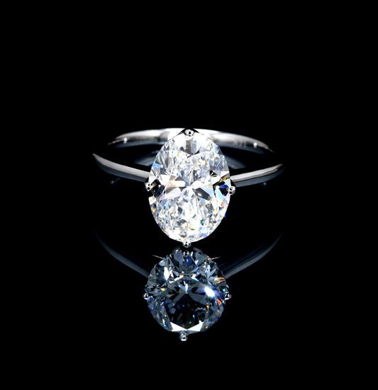 3.08CT Certified Lab-Grown Diamond Engagement Ring in 14K