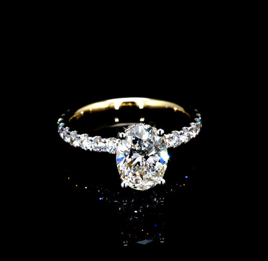 2.85CT Certified Lab-Grown Diamond Engagement Ring in 14K