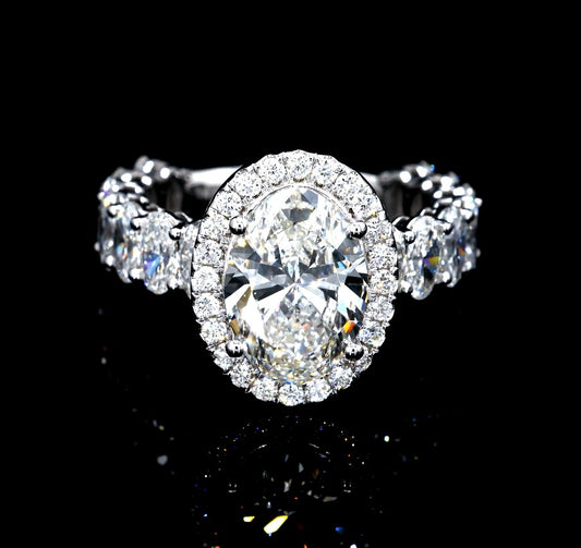 5.93CT Certified Lab-Grown Diamond Engagement Ring in 14K