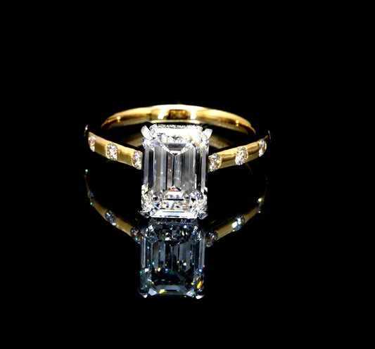 3.88CT Certified Lab-Grown Diamond Engagement Ring in 14K