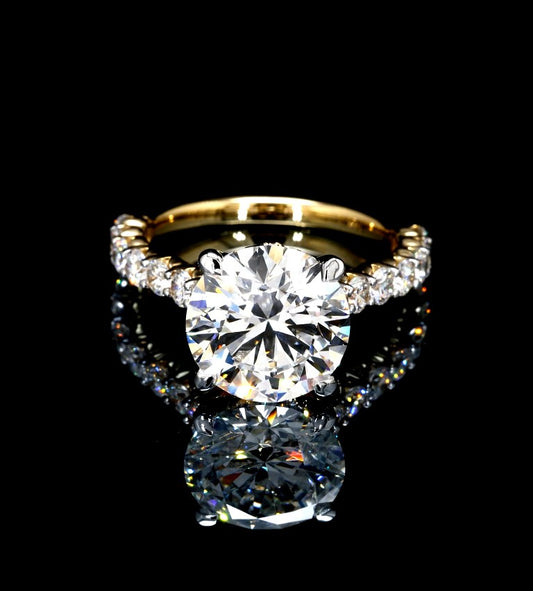 5.77CT  Certified Lab-Grown Diamond Engagement Ring in 14K