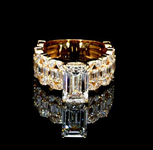 6.69CT Certified Lab-Grown Diamond Engagement Ring in 14K.