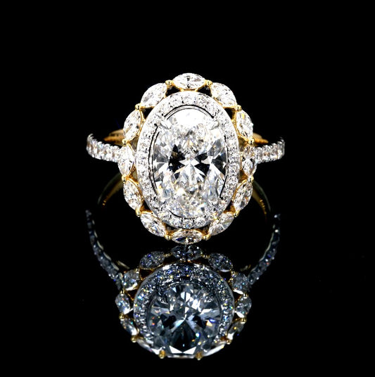 3.27CT Certified Lab-Grown Diamond Engagement Ring in 14K