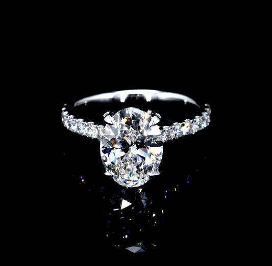 3.79CT  Certified Lab-Grown Diamond Engagement Ring in 14K