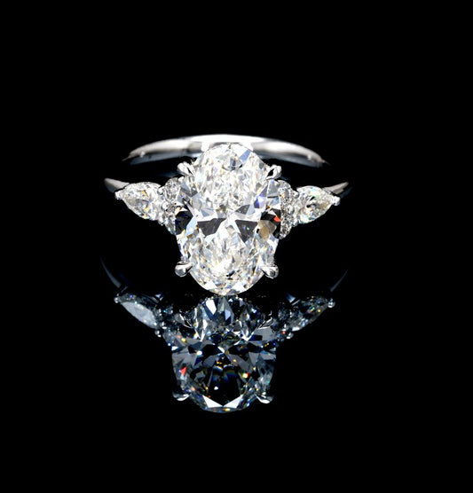 3.71CT Certified Lab-Grown Diamond Engagement Ring in 14K