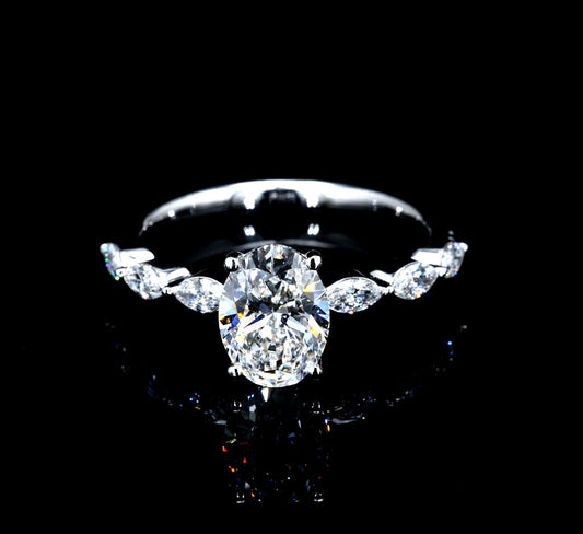 2.54CT Certified Lab-Grown Diamond Engagement Ring in 14K