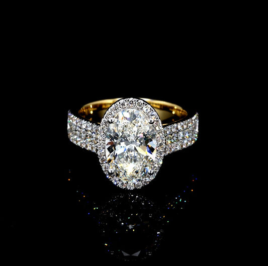 4.01CT Certified Lab-Grown Diamond Engagement Ring in 14K