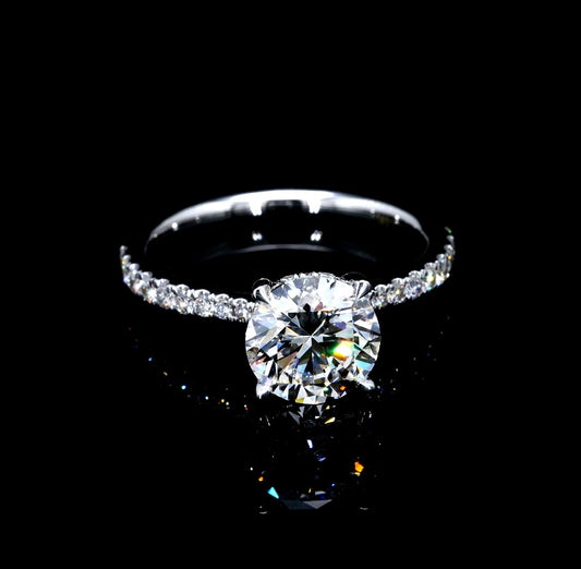 2.45CT Certified Lab-Grown Diamond Engagement Ring in 14K