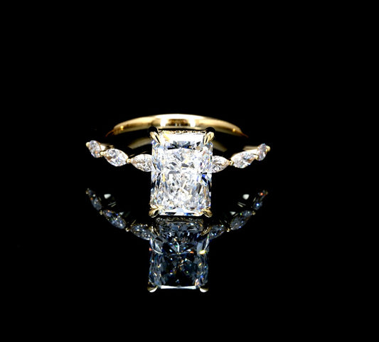 3.58CT Certified Lab-Grown Diamond Engagement Ring in 14K
