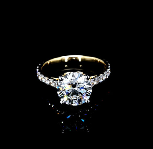3.77CT  Certified Lab-Grown Diamond Engagement Ring in 14K